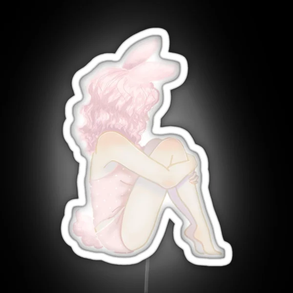 Pink Bunny Girl RGB Neon Sign