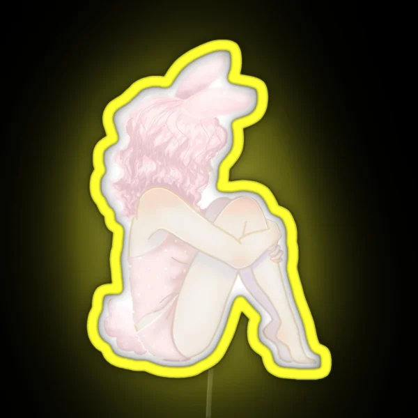 Pink Bunny Girl RGB Neon Sign
