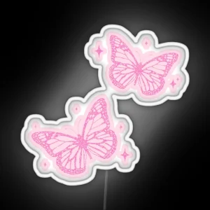 Pink Butterflies RGB Neon Sign