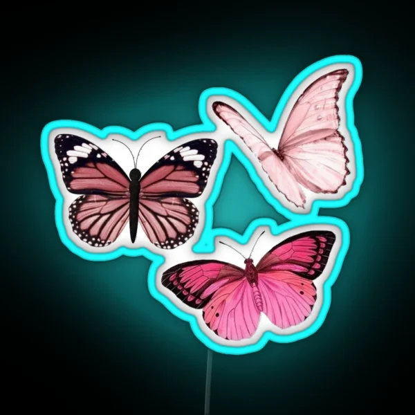 Pink Butterfly Led Aesthetic RGB Neon Sign