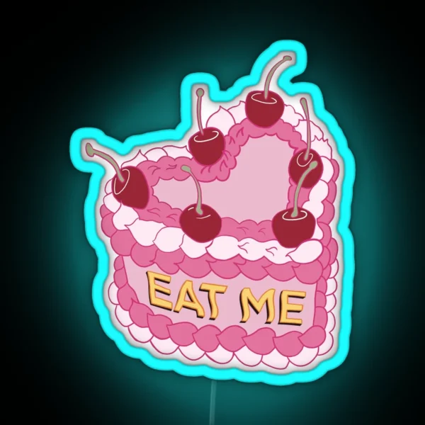 Pink Cake Eat Me RGB Neon Sign