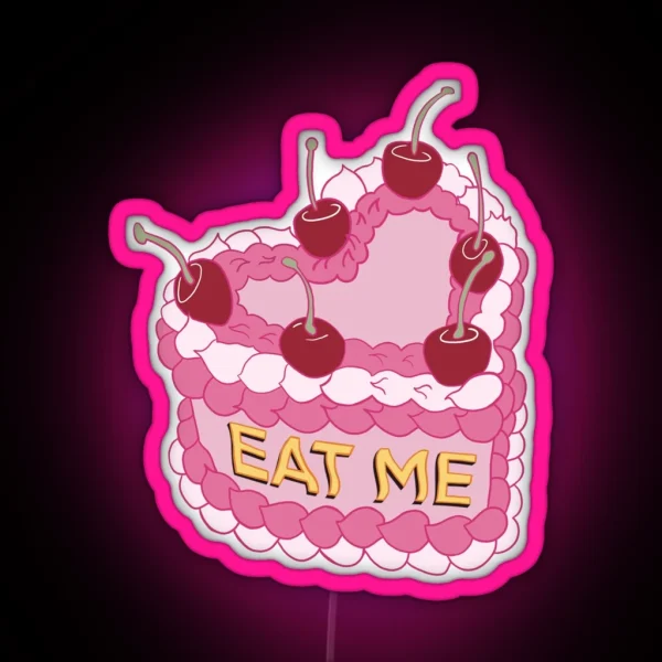 Pink Cake Eat Me RGB Neon Sign