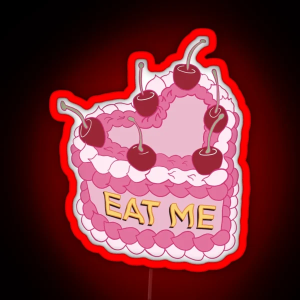Pink Cake Eat Me RGB Neon Sign