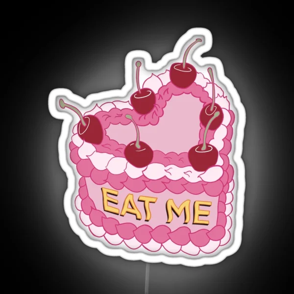 Pink Cake Eat Me RGB Neon Sign