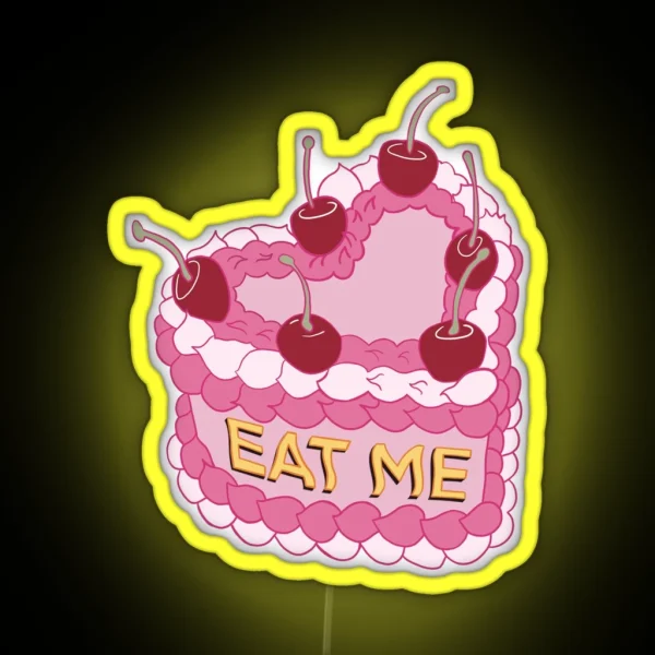 Pink Cake Eat Me RGB Neon Sign