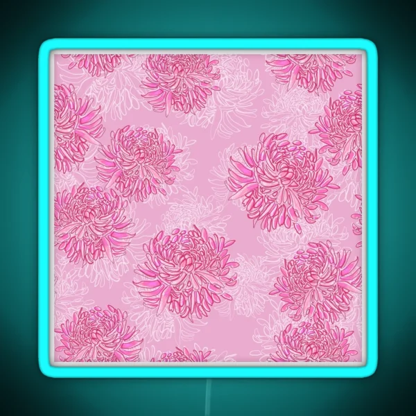 Pink Chrysanthemum RGB Neon Sign