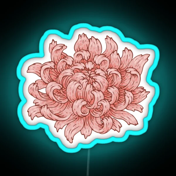 Pink Chrysanthemum RGB Neon Sign