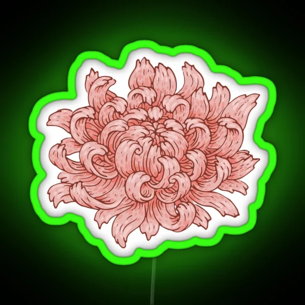 Pink Chrysanthemum RGB Neon Sign