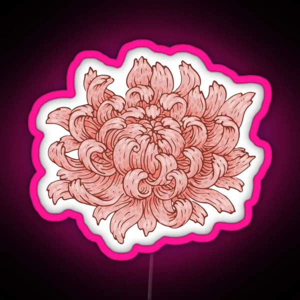 Pink Chrysanthemum RGB Neon Sign