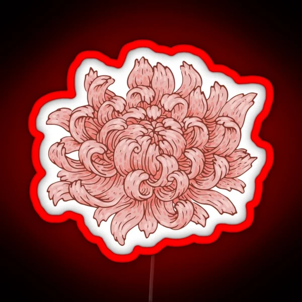 Pink Chrysanthemum RGB Neon Sign