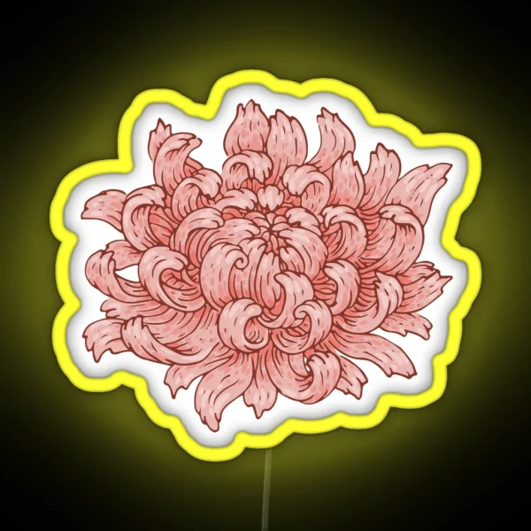 Pink Chrysanthemum RGB Neon Sign