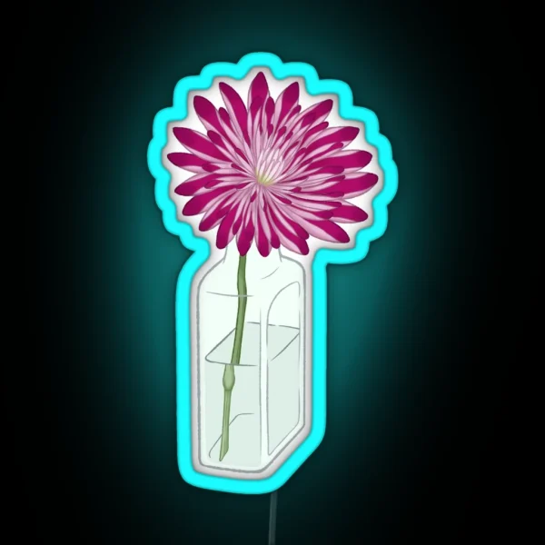 Pink Chrysanthemum RGB Neon Sign