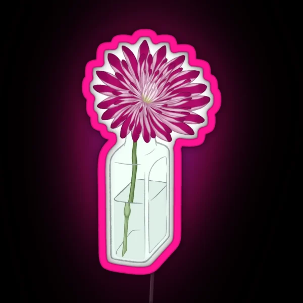 Pink Chrysanthemum RGB Neon Sign