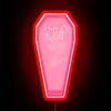 Vibrant pink neon sign with customizable RGB lighting settings displayed.