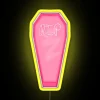 Vibrant pink neon RGB illuminated death metal art decorative wall sign