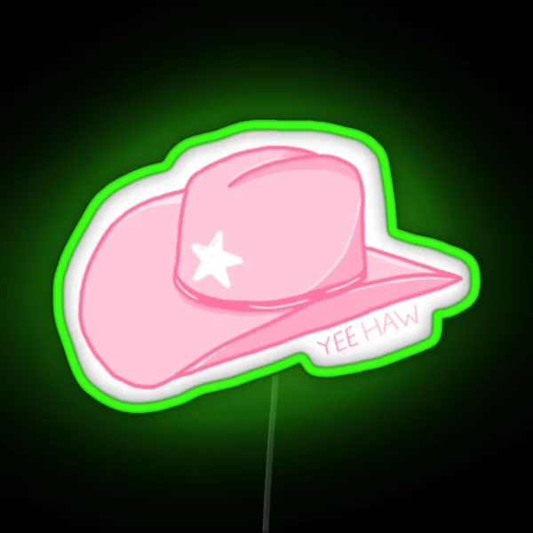 Pink Cowboy Hat RGB Neon Sign