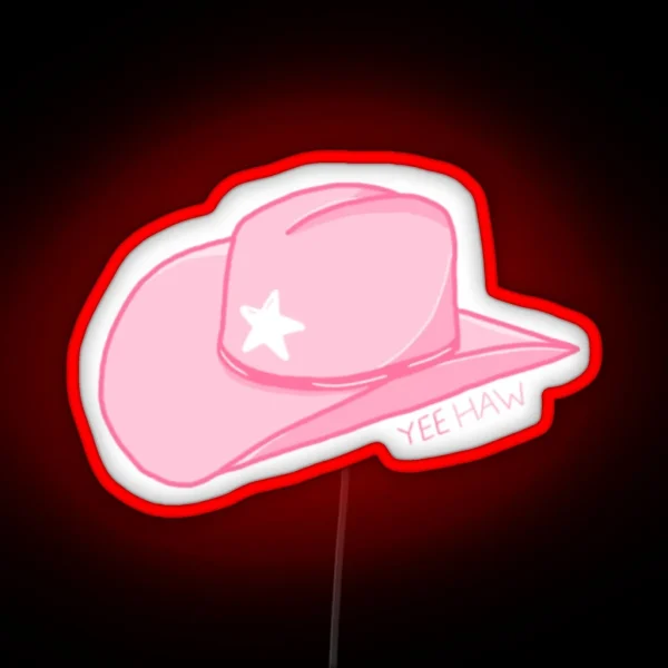 Pink Cowboy Hat RGB Neon Sign