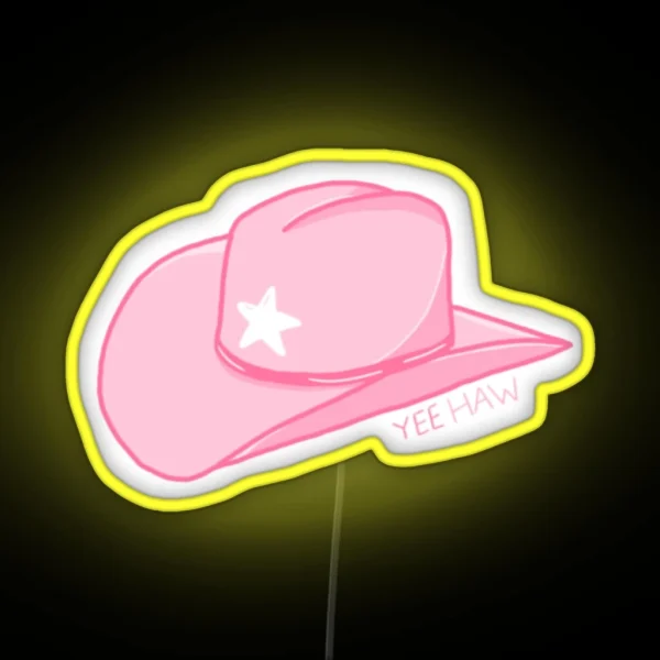 Pink Cowboy Hat RGB Neon Sign