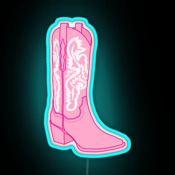 Pink Cowgirl Boot RGB Neon Sign