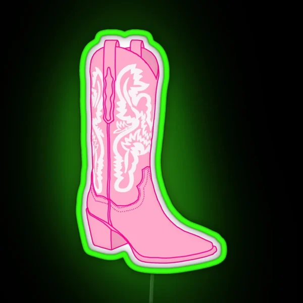 Pink Cowgirl Boot RGB Neon Sign