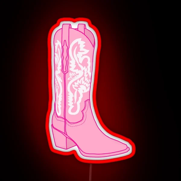 Pink Cowgirl Boot RGB Neon Sign