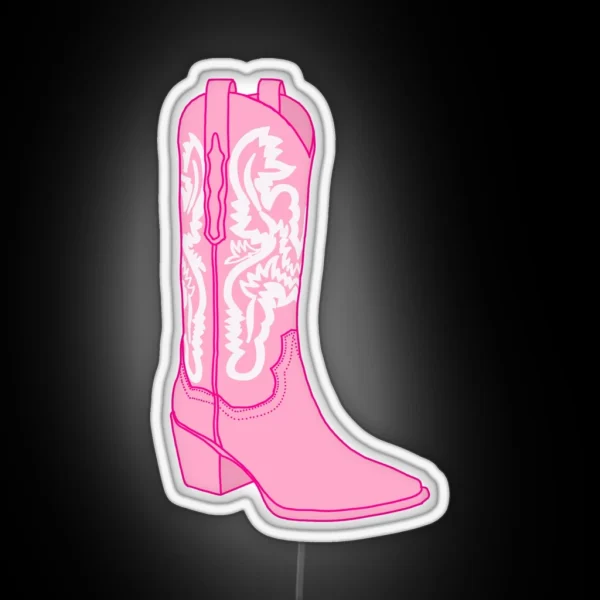 Pink Cowgirl Boot RGB Neon Sign