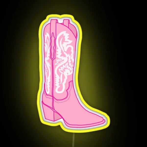 Pink Cowgirl Boot RGB Neon Sign