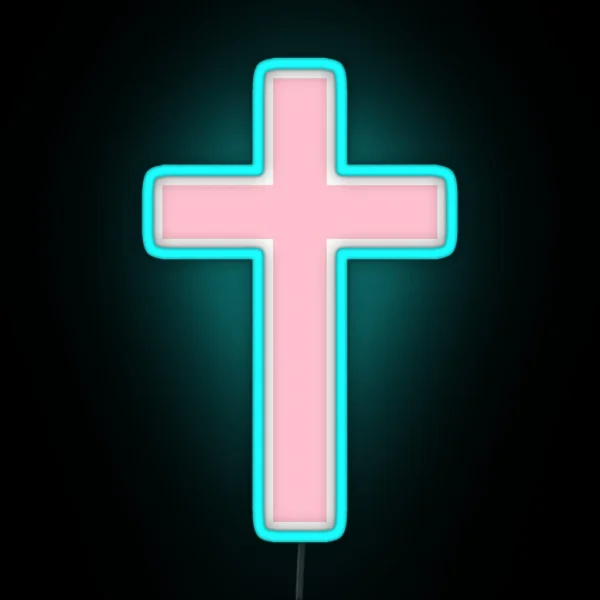 Pink Cross RGB Neon Sign