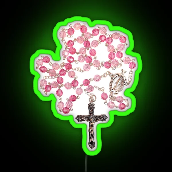 Pink Crystal Rosary RGB Neon Sign
