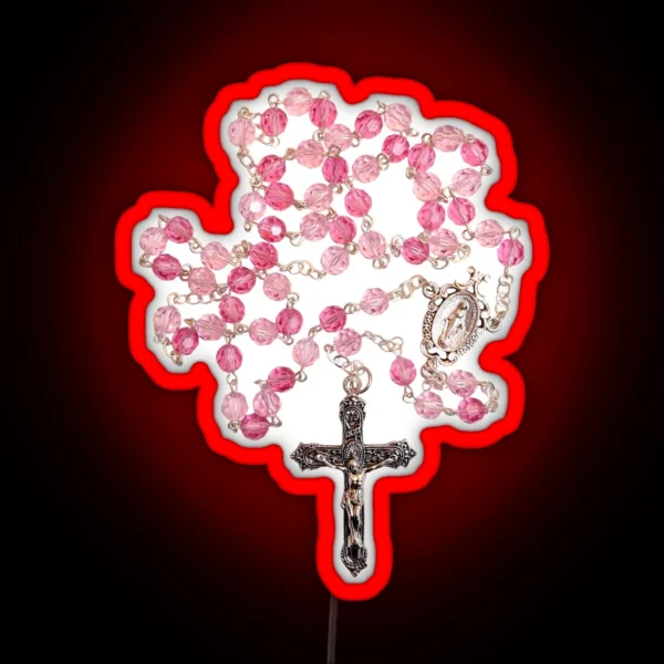 Pink Crystal Rosary RGB Neon Sign