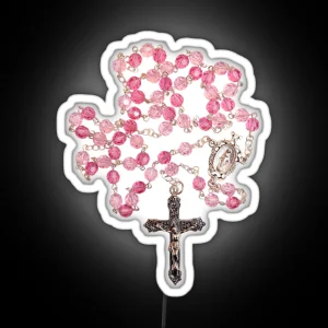 Pink Crystal Rosary RGB Neon Sign