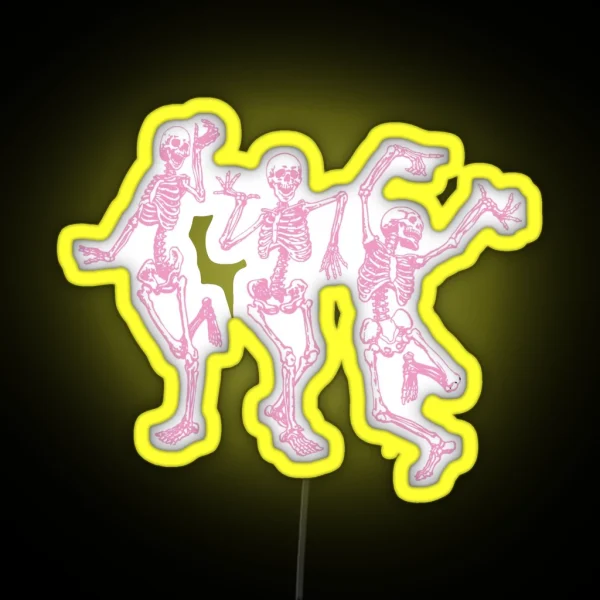 Pink Dancing Skeletons RGB Neon Sign