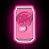 Colorful retro-themed neon sign featuring pink Diet Dr Pepper branding.