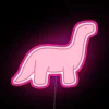 Vibrant pink dinosaur design RGB neon sign with customizable colors.
