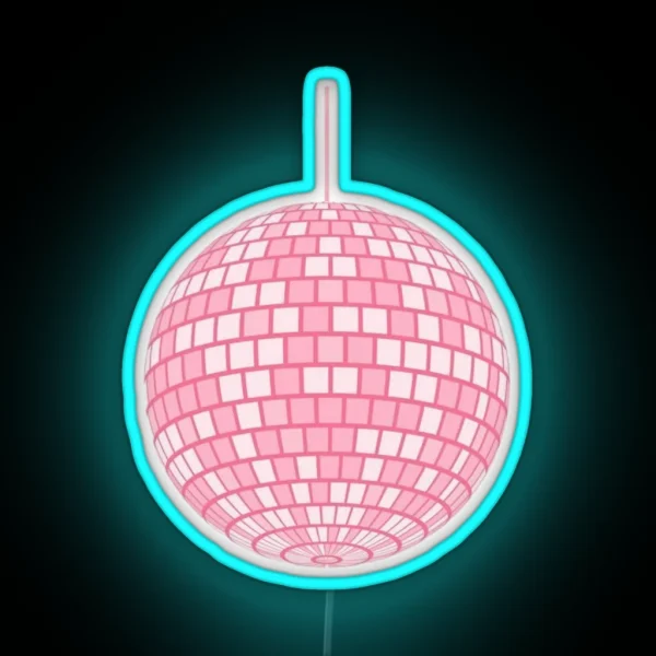 Pink Disco Ball RGB Neon Sign