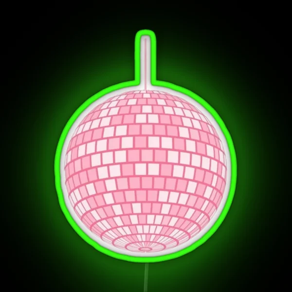 Pink Disco Ball RGB Neon Sign