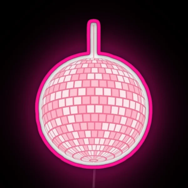 Pink Disco Ball RGB Neon Sign