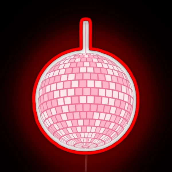 Pink Disco Ball RGB Neon Sign