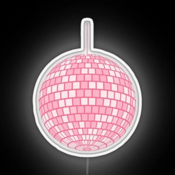Pink Disco Ball RGB Neon Sign