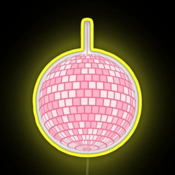 Pink Disco Ball RGB Neon Sign