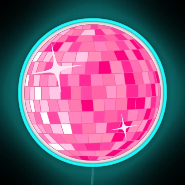 Pink Disco Ball RGB Neon Sign
