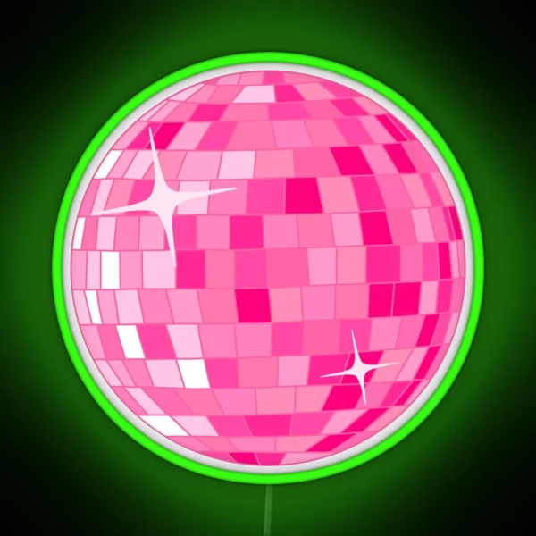 Pink Disco Ball RGB Neon Sign