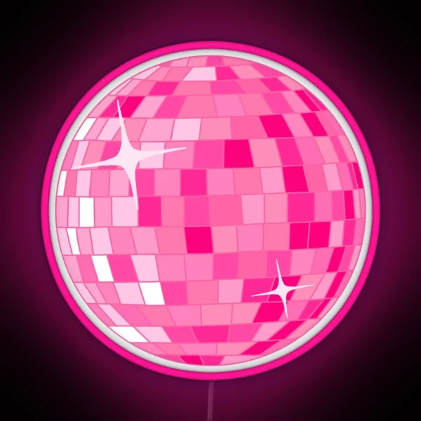 Pink Disco Ball RGB Neon Sign