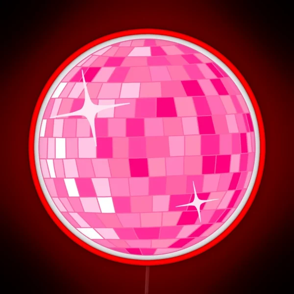 Pink Disco Ball RGB Neon Sign