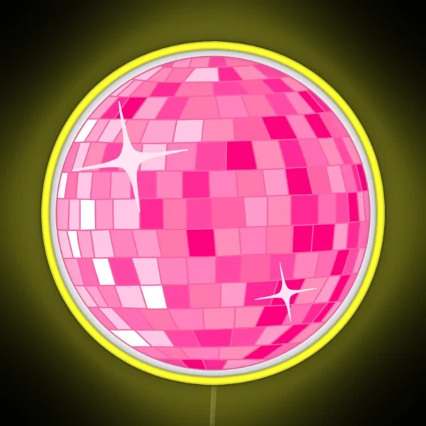Pink Disco Ball RGB Neon Sign