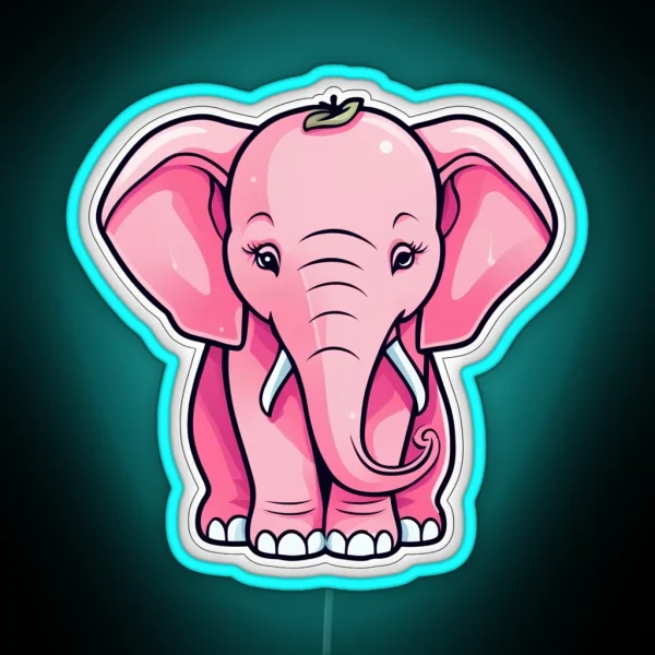 Pink Elephant RGB Neon Sign