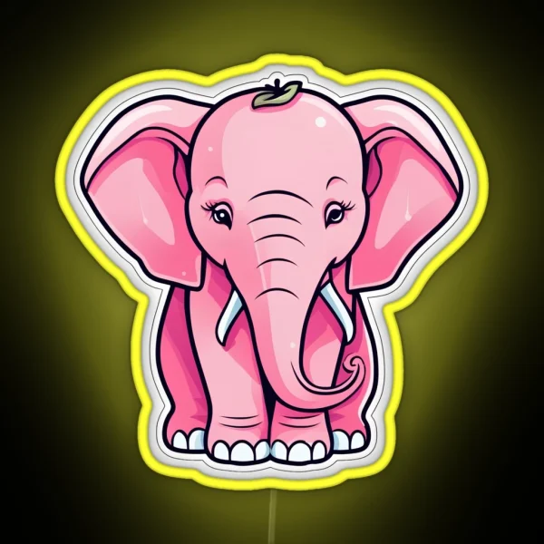 Pink Elephant RGB Neon Sign