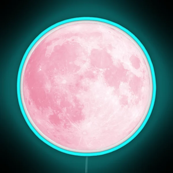 Pink Full Moon RGB Neon Sign