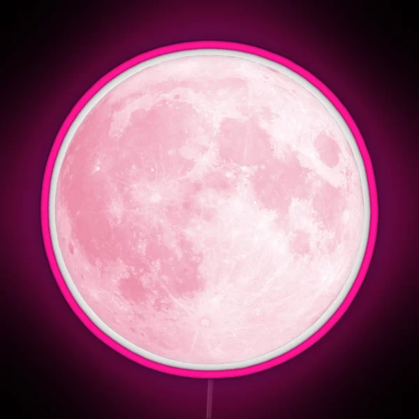 Pink Full Moon RGB Neon Sign