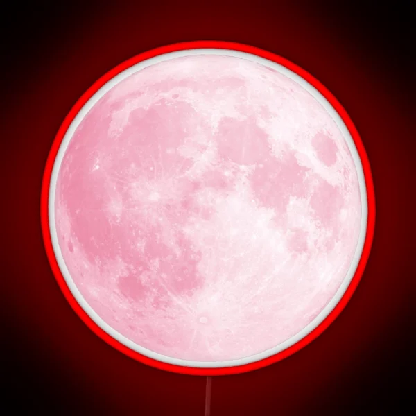 Pink Full Moon RGB Neon Sign